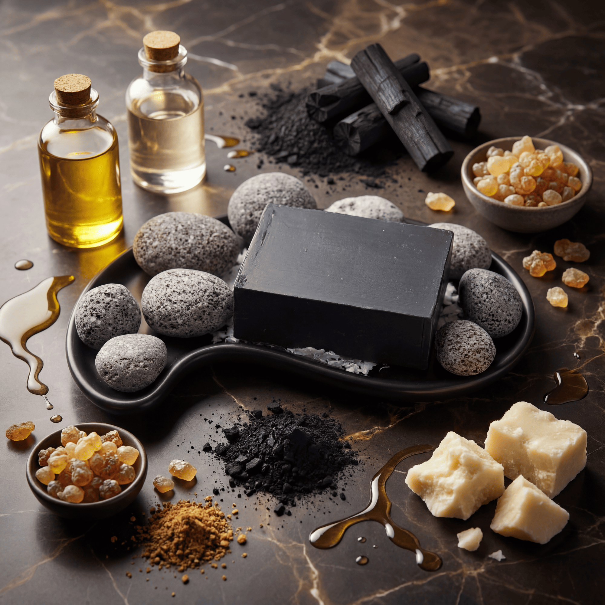 HIRA BLACK MYRRH – The Deep Purifying Ritual Bar (150 g)