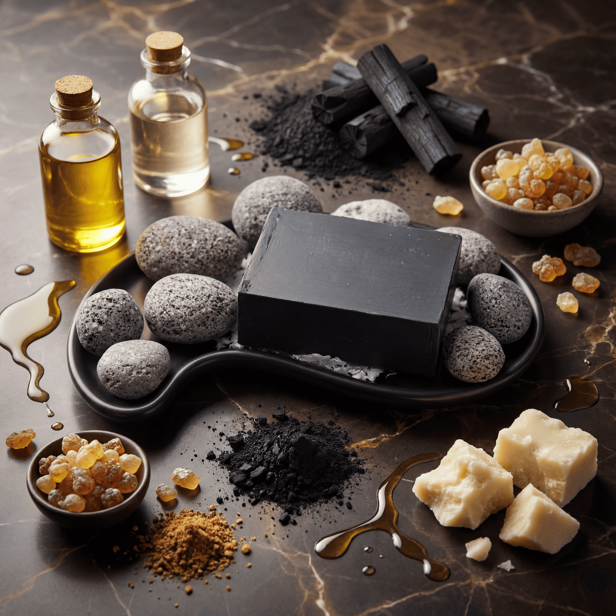 HIRA BLACK MYRRH – The Deep Purifying Ritual Bar (150 g)